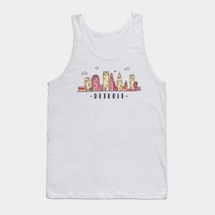 Detroit USA Watercolor Skyline Tank Top